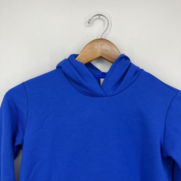 Athleta Hoodie Girls Size M Blue Solid Pullover Zip Pocket Active - Picture 2 of 10